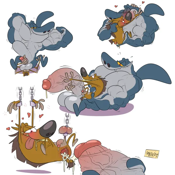 sharko, zig (zig and sharko) created by foxbtails