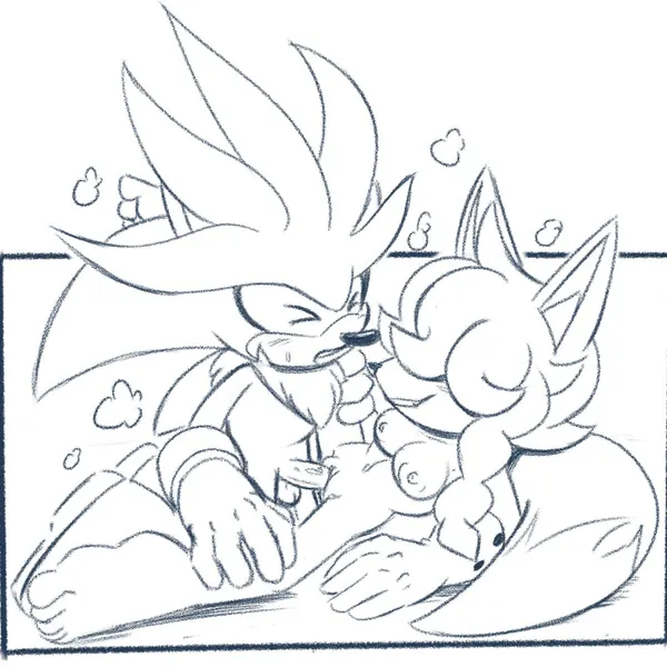 silver the hedgehog, stiletto the fox (sonic) (sega, sonic the hedgehog (series)) created by ninoeros, ninozapo