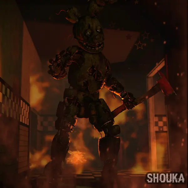 springtrap (fnaf) (dead by daylight, five nights at freddy's) created by shoukaart