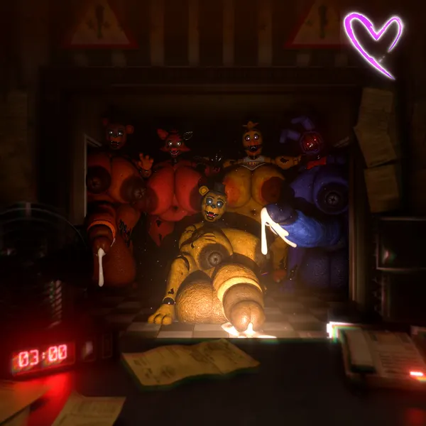 withered bonnie (fnaf), withered chica (fnaf), withered foxy (fnaf) (five nights at freddy's, five nights at freddy's 2) created by anonymousfm