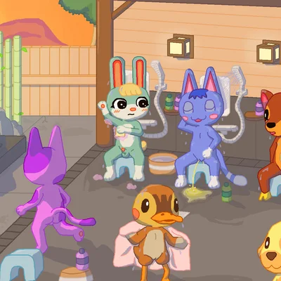 agnes (animal crossing), antonio (animal crossing), beau (animal crossing) (animal crossing, mythology) created by pixel vibri