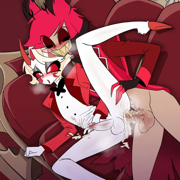 alastor (hazbin hotel), charlie morningstar (hazbin hotel, hellaverse) created by nyochandesuyo