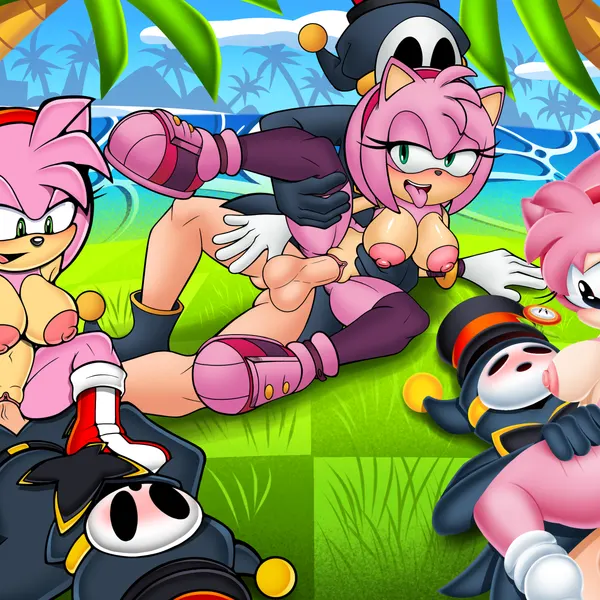 amy rose, amy rose (boom), anti groove (classic sonic (universe), mario bros) created by c m g nsfw