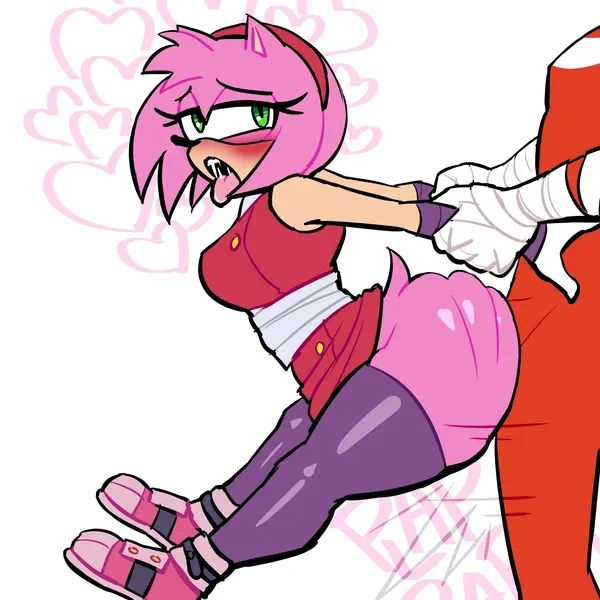 amy rose, amy rose (boom), knuckles the echidna (sega, sonic boom) created by lovetopullmicke