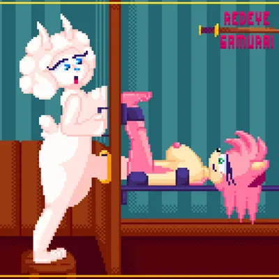 amy rose, chloe the sheep (inkartdemon) (sega, sonic the hedgehog (series)) created by redeye samurai