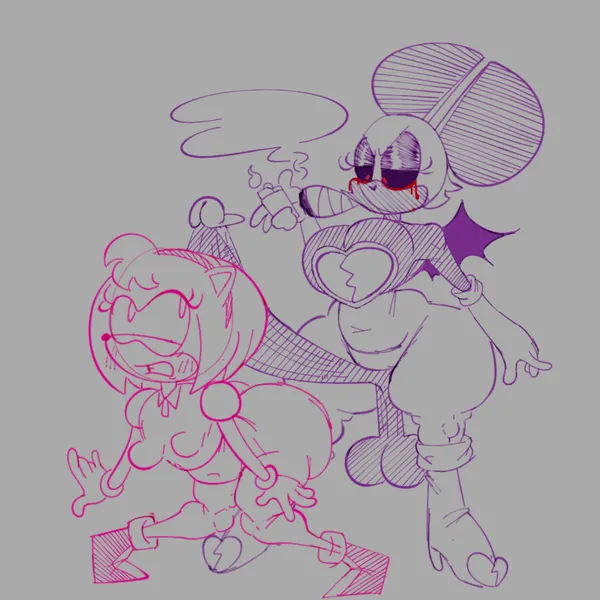 amy rose, rouge the bat (creepypasta, sega) created by dorkzone