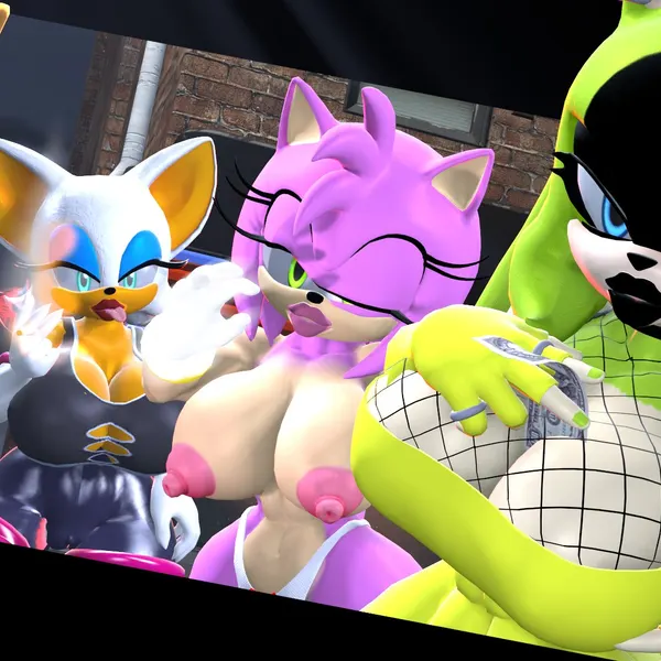 amy rose, rouge the bat, sally acorn (idw publishing, sega) created by thatknowndude
