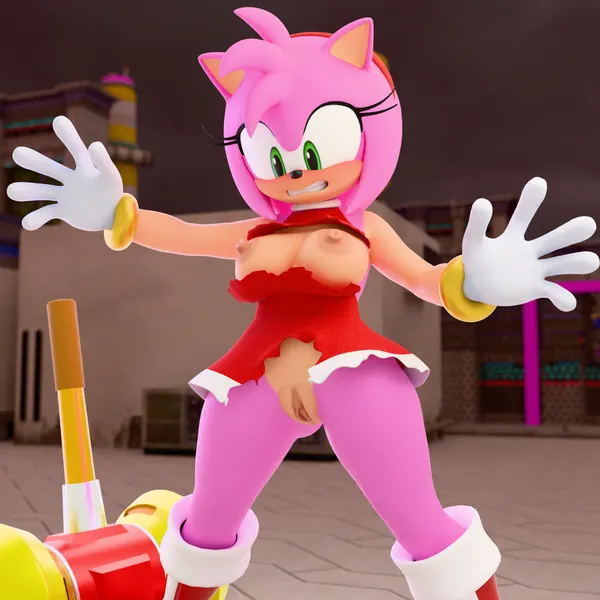 amy rose (sega, sonic the hedgehog (series)) created by twintails3d