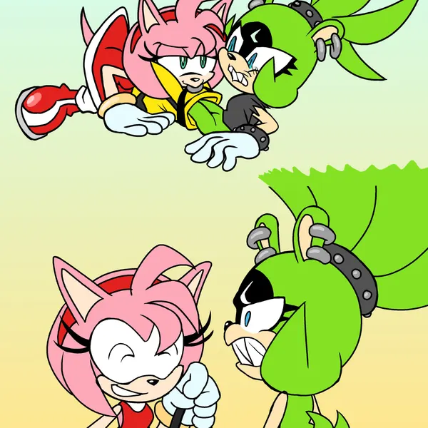 amy rose, surge the tenrec (idw publishing, sega) created by citrus1694