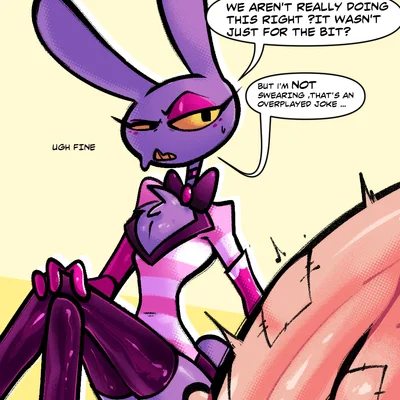 angel dust, jax (tadc), ragatha (tadc) (glitch productions, hazbin hotel) created by eviltqf