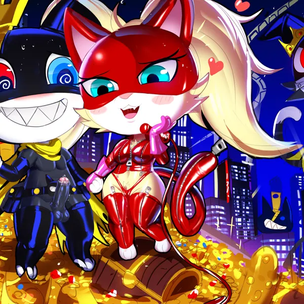 ann takamaki, morgamma (fusion), morgana (persona) (atlus, megami tensei) created by ichimoral