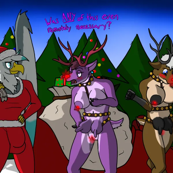 april (duhad), jade (goldengryphon), sierra (goldengryphon) (christmas, mythology) created by goldengryphon