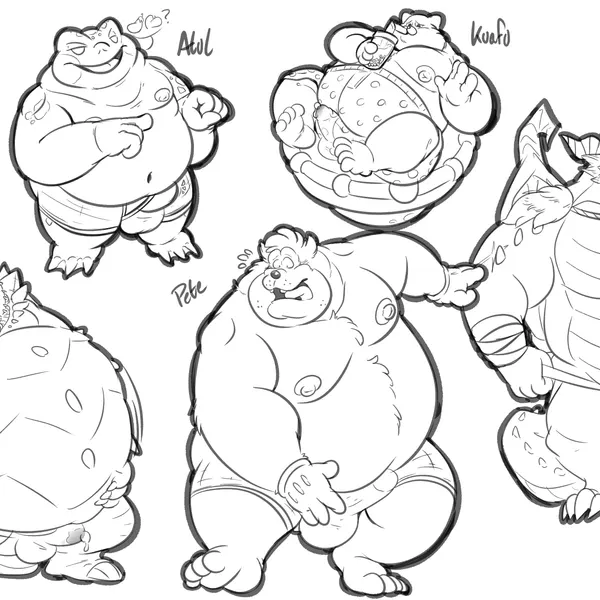 atul (spiritfarer), bubba (spyro), kuafu (nine sols) (activision, disney) created by gorochuinboxers