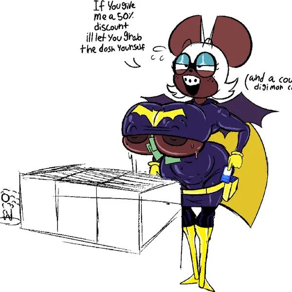 batgirl, rouge the bat (sega, sonic the hedgehog (series)) created by dorkzone