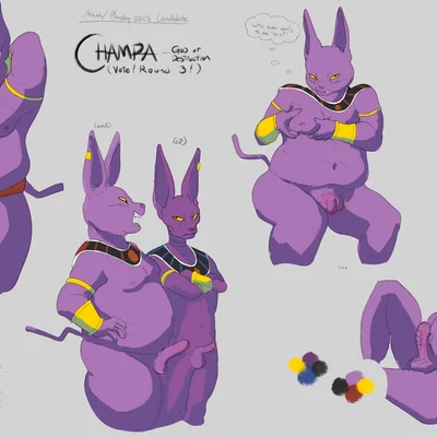 beerus, champa, miles prower (dragon ball, dragon ball super) created by bunpicker