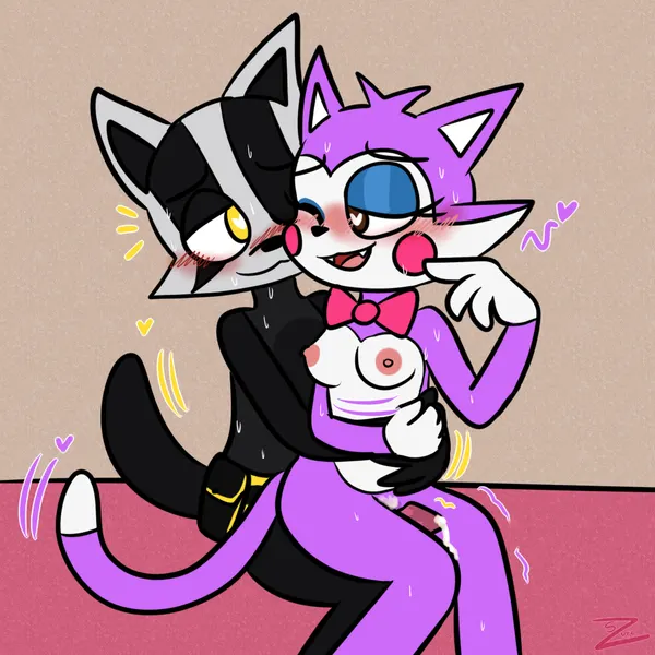 blake the badger, cindy (fnac) (fazbear fanverse, five nights at candy's) created by zurzure