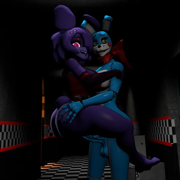 bonfie (cryptiacurves), toy bonnie (fnaf) (five nights at freddy's, five nights at freddy's 2) created by electro esfera
