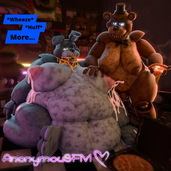 bonnie (fnaf), freddy (fnaf) (five nights at freddy's, scott cawthon) created by anonymousfm