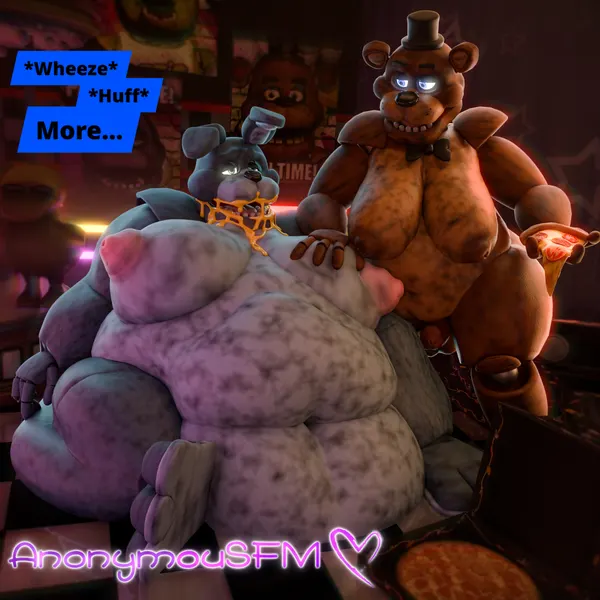 bonnie (fnaf), freddy (fnaf) (five nights at freddy's, scott cawthon) created by anonymousfm