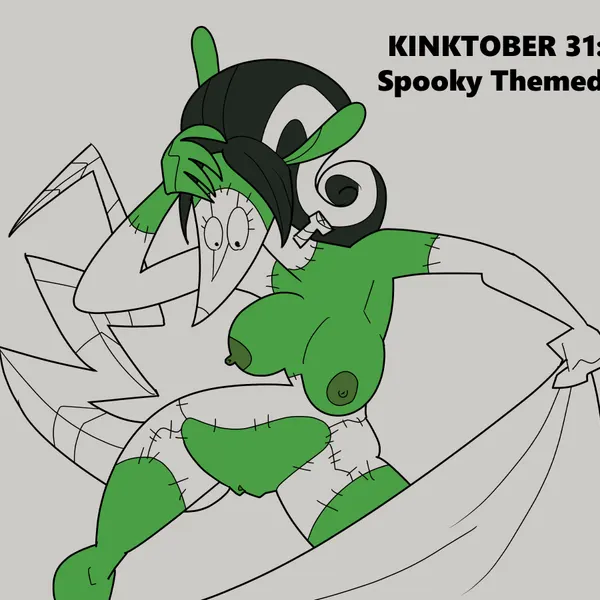 bride of frankenstein, robin (rusheloc) (kinktober, kinktober 2025) created by rusheloc