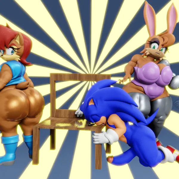 bunnie rabbot, sally acorn, sonic the hedgehog (sega, sonic the hedgehog (series)) created by vulkyasha