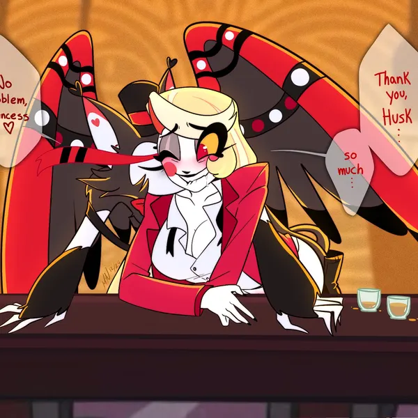 charlie morningstar, husk (hazbin hotel) (hazbin hotel, hellaverse) created by mister nebulous