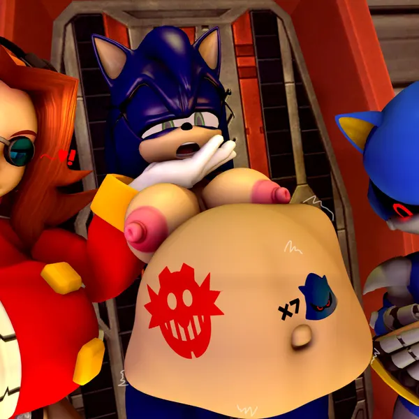 dr. eggma'am, dr. eggman, metal sonic (sega, sonic the hedgehog (series)) created by boiboi9999
