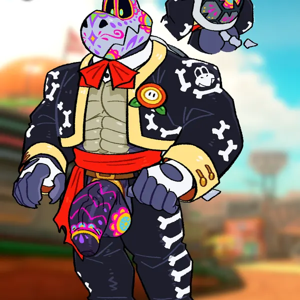 dry himbones (calavera, day of the dead) created by poppin