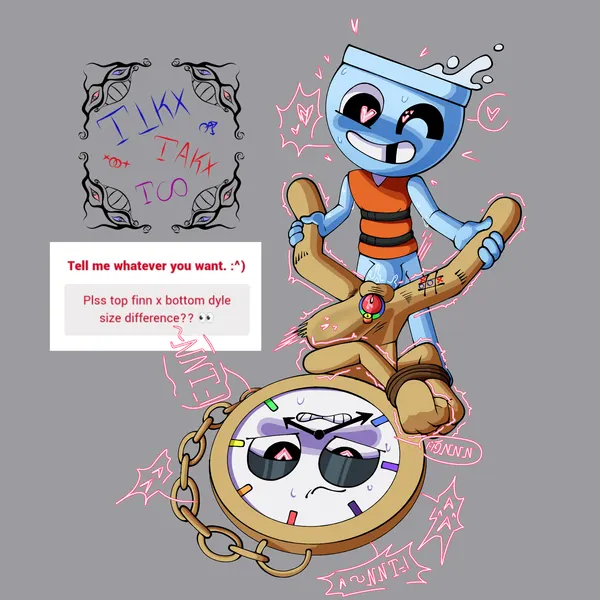 dyle (dandy's world), finn (dandy's world) (blushcrunch studio, dandy's world) created by tikxtakxtoo
