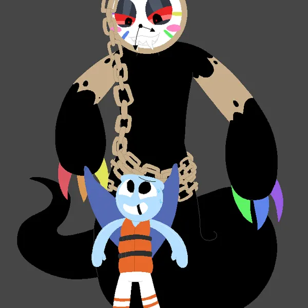 dyle (dandy's world), finn (dandy's world), twisted dyle (dandy's world) (blushcrunch studio, dandy's world) created by funnyfaemeat