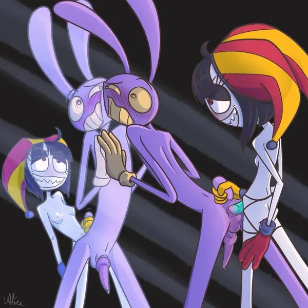 evil pomni (tadc), jax (tadc) (glitch productions, kinktober) created by screaming alice