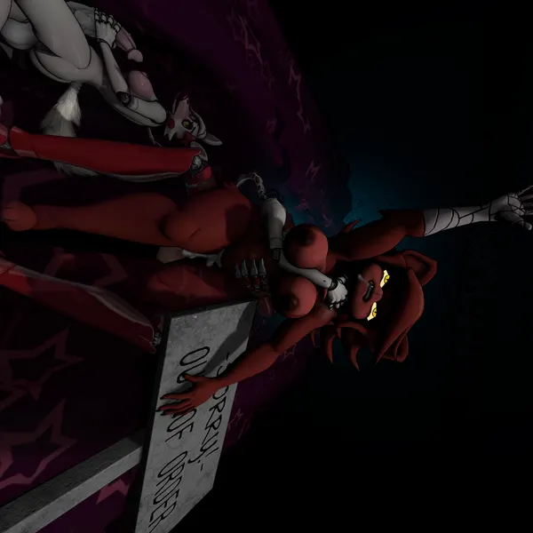 fexa (cryptiacurves), foxy (fnaf), mangle (fnaf) (five nights at freddy's, five nights at freddy's 2) created by electro esfera