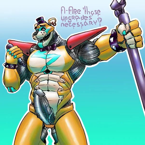 glamrock freddy (five nights at freddy's, five nights at freddy's: security breach) created by simonsbathtub