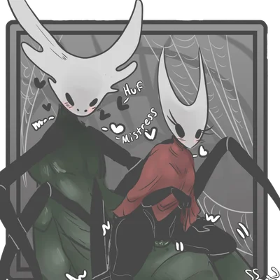hornet (hollow knight), styx (hollow knight: silksong) (hollow knight: silksong, hollow knight (franchise)) created by ssleepyflowers