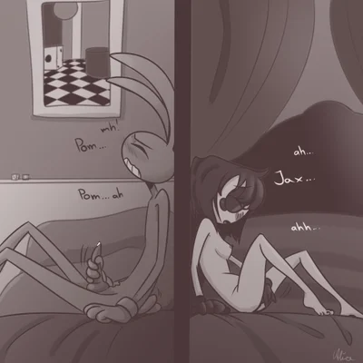 jax (tadc), pomni (tadc) (glitch productions, kinktober) created by screaming alice