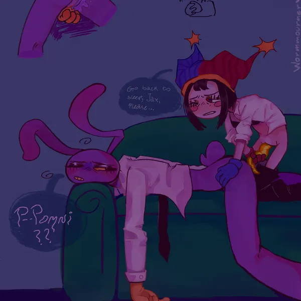 jax (tadc), pomni (tadc) (glitch productions, the amazing digital circus) created by wormmourner