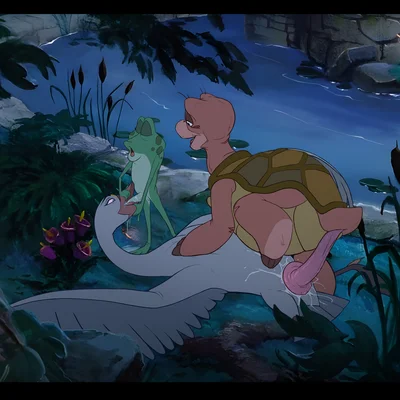 jean-bob, lorenzo trudgealong, princess odette (the swan princess) created by wugi