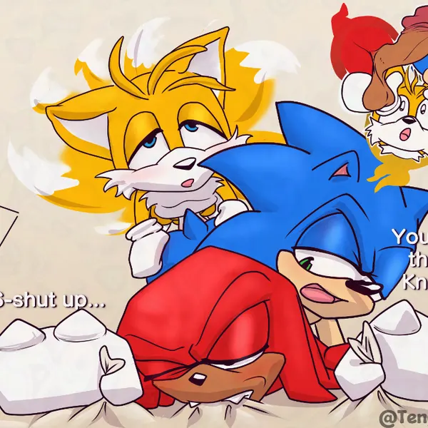 knuckles the echidna, miles prower, sonic the hedgehog (sega, sonic the hedgehog (series)) created by tenge mage