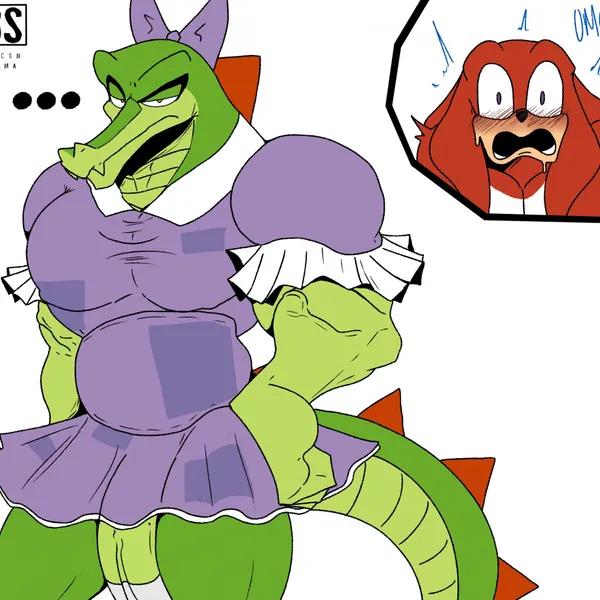 knuckles the echidna, ragatha (tadc), vector the crocodile (glitch productions, halloween) created by bacon sama