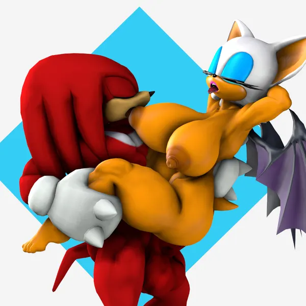 knuckles the echidna, rouge the bat (sega, sonic adventure) created by grey-yordle