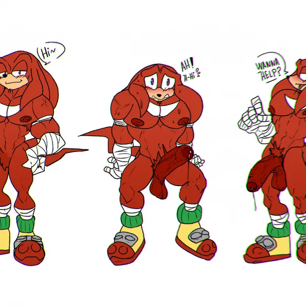 knuckles the echidna (sega, sonic the hedgehog (series)) created by bacon sama