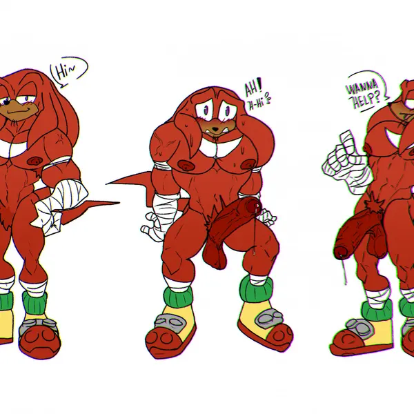 knuckles the echidna (sega, sonic the hedgehog (series)) created by bacon sama