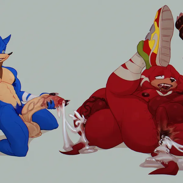 knuckles the echidna, sonic the hedgehog (nike, sega) created by lumarten