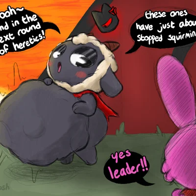 lamb (cult of the lamb), red crown (cult of the lamb) (cult of the lamb, massive monster (studio)) created by pincoosh