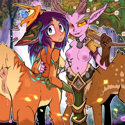 lillia (lol), lunara (warcraft) (blizzard entertainment, heroes of the storm) created by canaryprimary