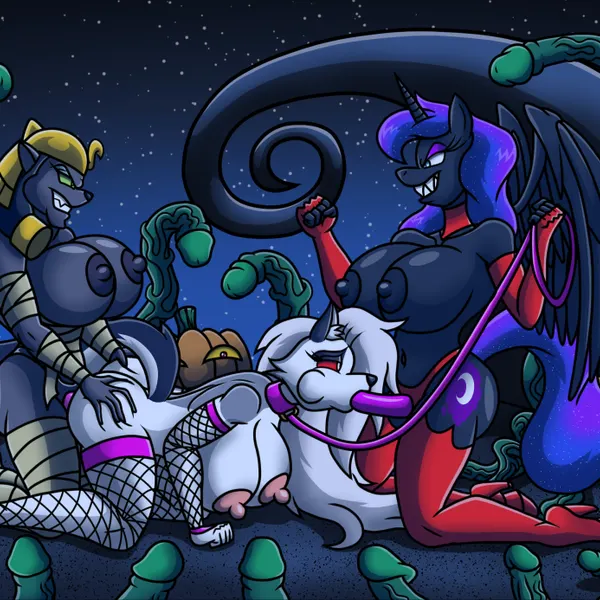 loona (helluva boss), mirage (disney), princess luna (mlp) (disney, disney's aladdin) created by berty-j-a
