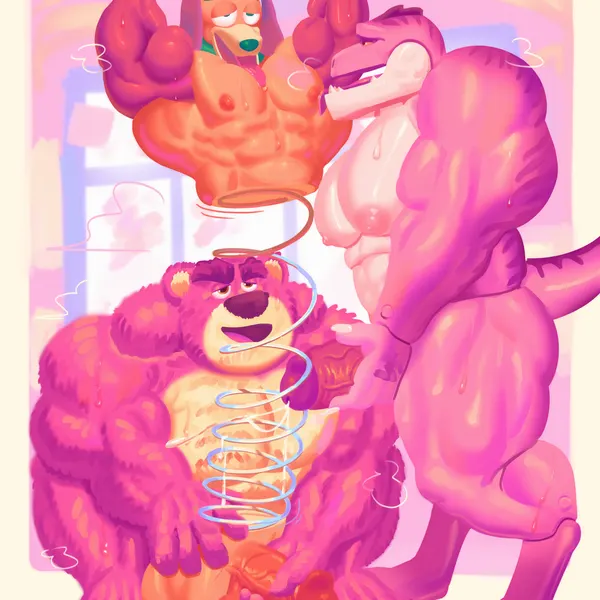 lotso, reptillus maximus, slinky dog (toy story) (disney, pixar) created by vaniwall