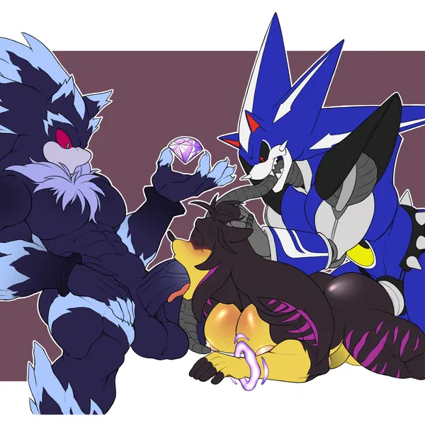 mephiles the dark, metal sonic, neo metal sonic (sega, sonic the hedgehog (series)) created by tailverknk