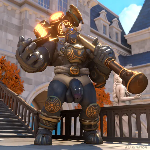 minotaur reinhardt, reinhardt (overwatch) (blizzard entertainment, european mythology) created by slakinator
