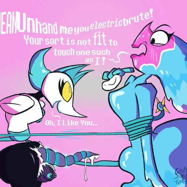 miss mizzle, tasque manager (deltarune, undertale (series)) created by gingersnaps (artist)